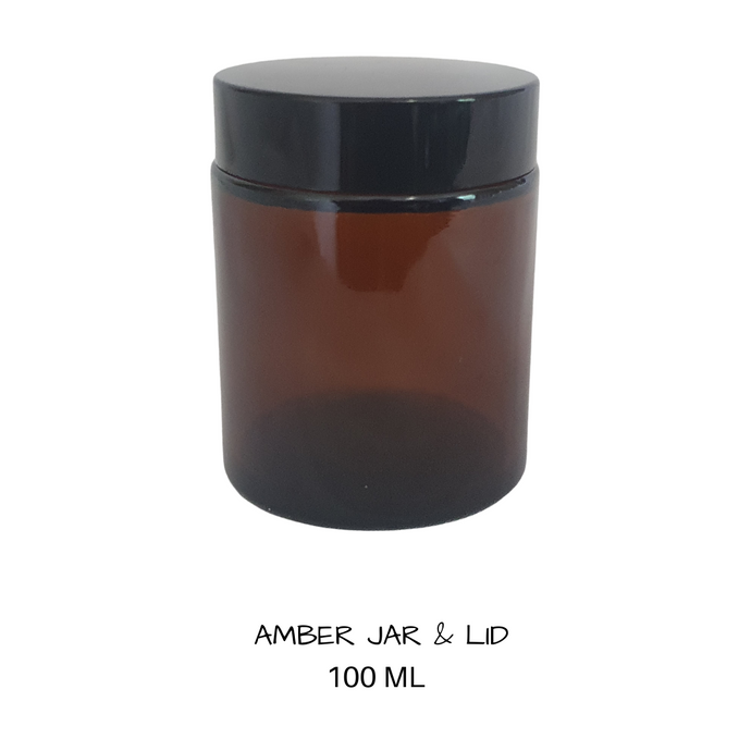 Glass Cosmetic Jar Amber 100 mls