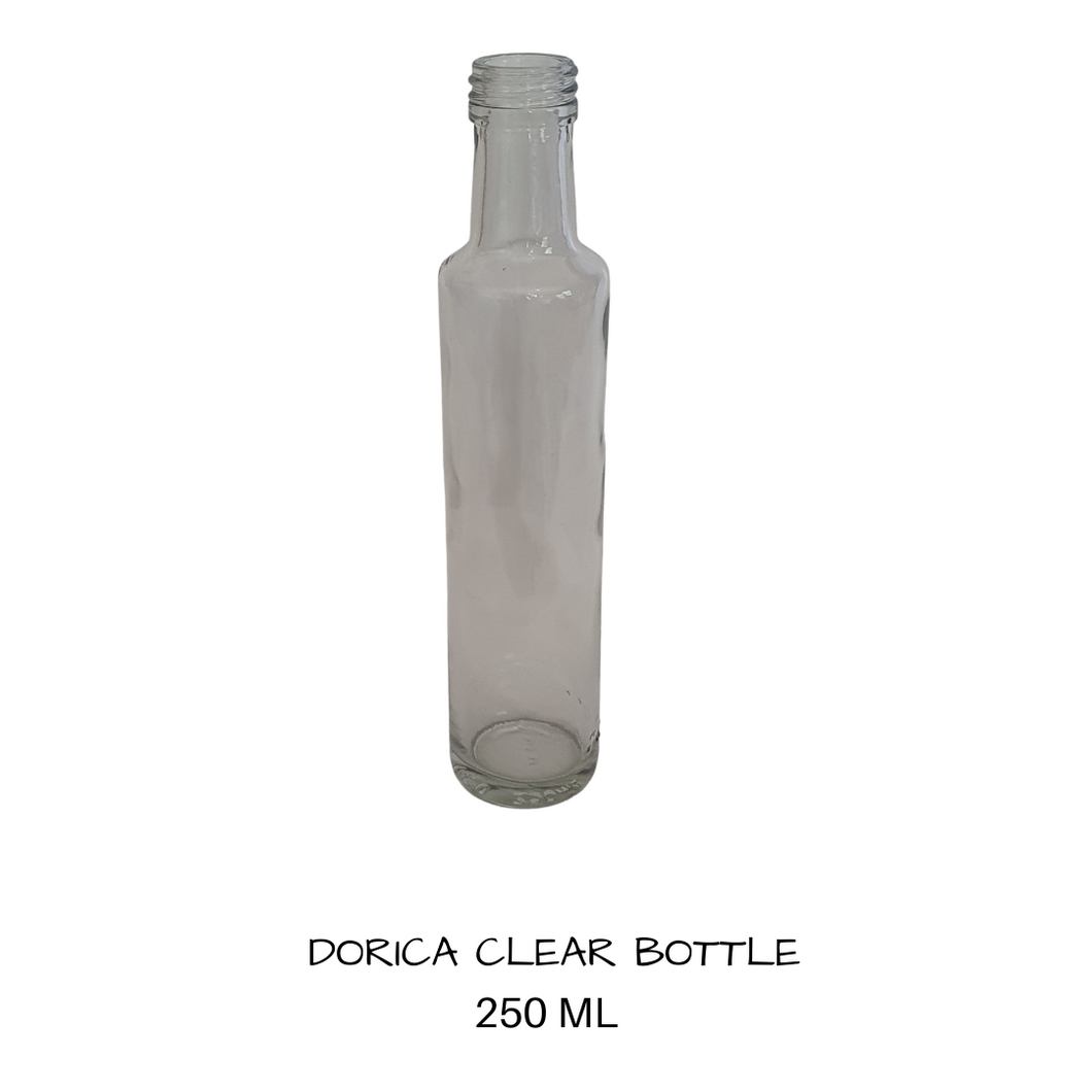 Glass Dorica Bottle Clear 250 mls